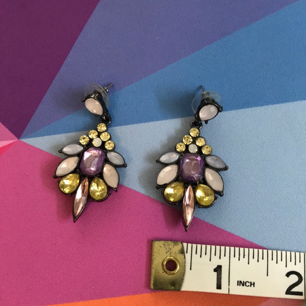 Colorful Rhinestone earrings - Picture 3 of 3